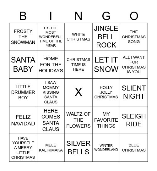 CHRISTMAS MUSIC Bingo Card