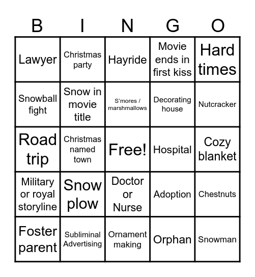 Jackie & Brooke's Hallmark BINGO Card