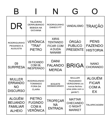 BINGO FORMATURA Bingo Card