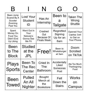 AMA Fall Banquet Bingo Card