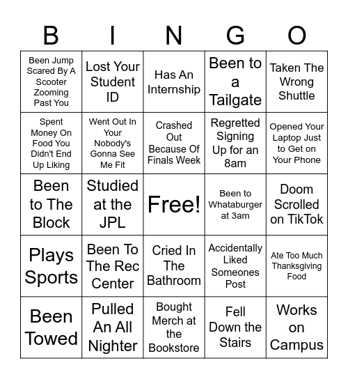 AMA Fall Banquet Bingo Card