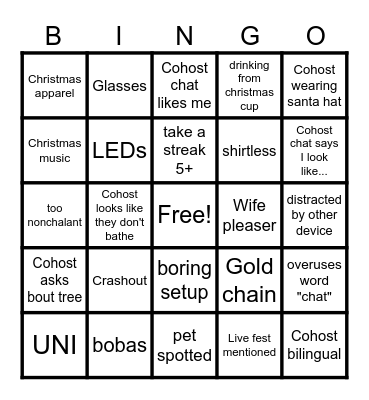 Tiktok LIVE BINGO Card