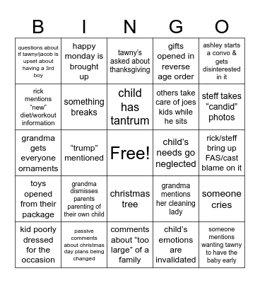 Christmas Bingo Card