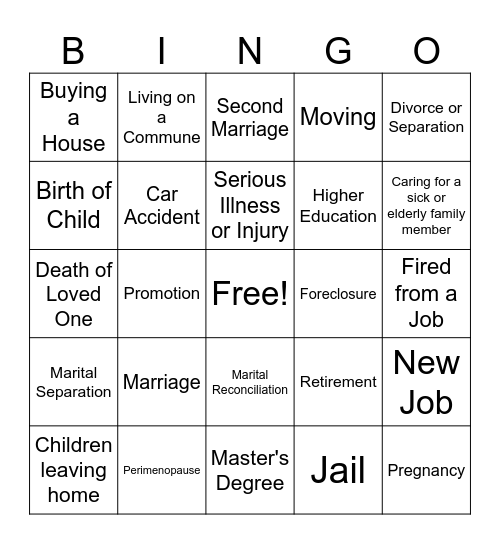 Michelle and Traci Friendship Bingo Card