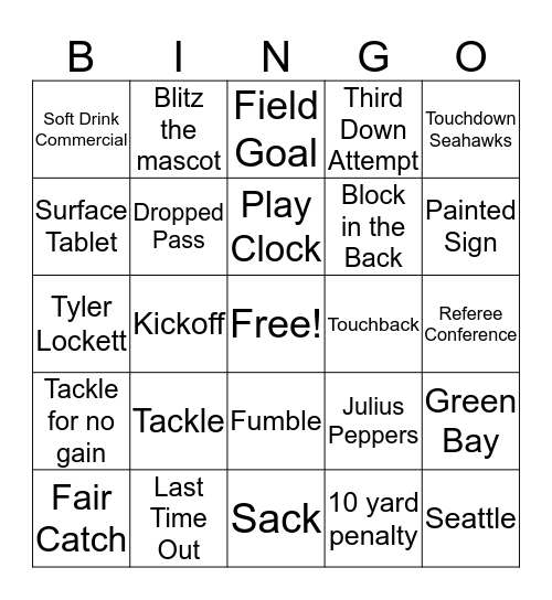 Football Bingo Card