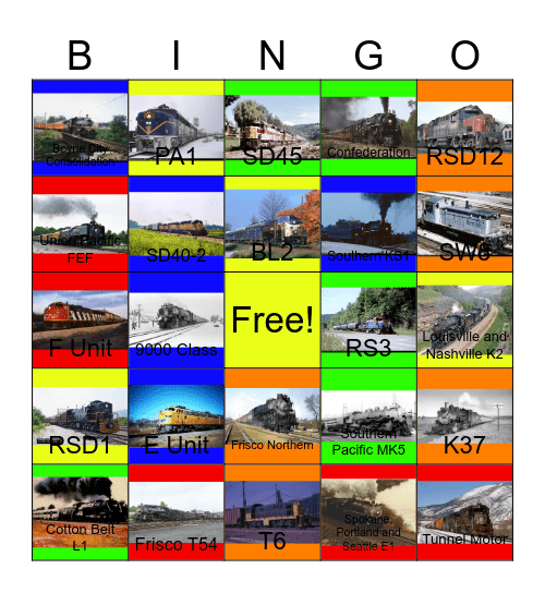 Railroads in the U.S.A that I would like to visit besides the Peoria Zoo with PWP Someday Bingo Card