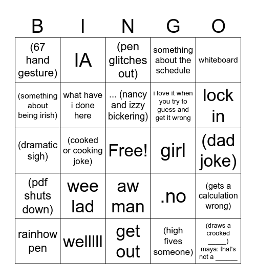 Merry Mathmas Bingo Card