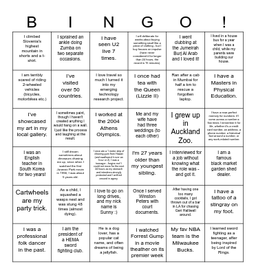 Customer Solutions Human Bingo Card