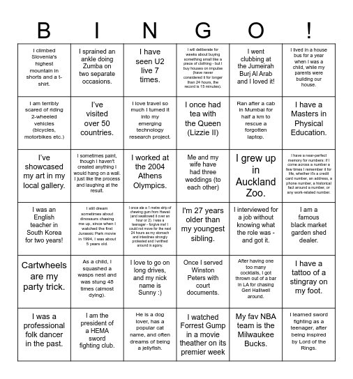 Customer Solutions Human Bingo Card