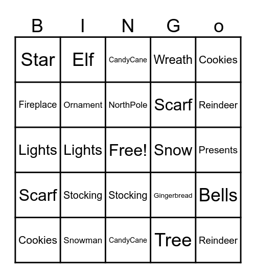 Christmas Bingo Card