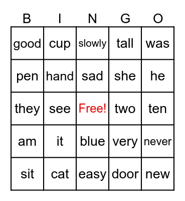 Nouns, Pronouns, Verbs, Adjectives, & Adverbs Bingo Card