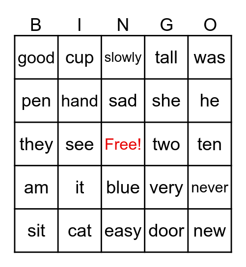 Nouns, Pronouns, Verbs, Adjectives, & Adverbs Bingo Card