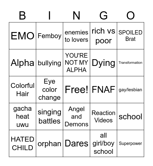 gacha bingo Card