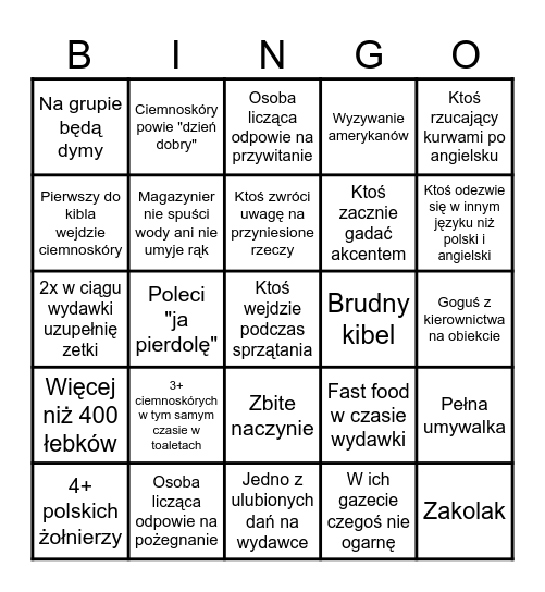 Głębokie Bingo Card