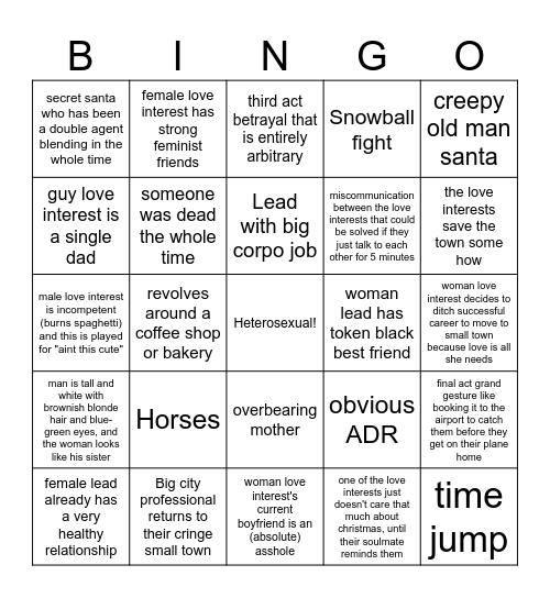 Hallmark Bingo Card