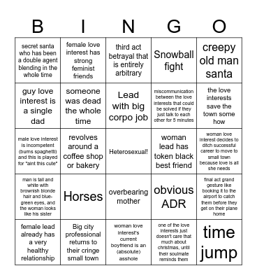 Hallmark Bingo Card