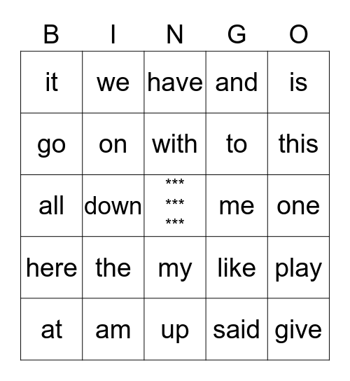 Alexander's Bingo Game Bingo Card