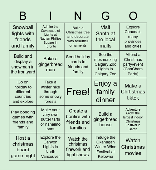 Xmas Party2025 Bingo Card