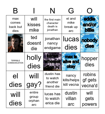 stranger things bingo Card