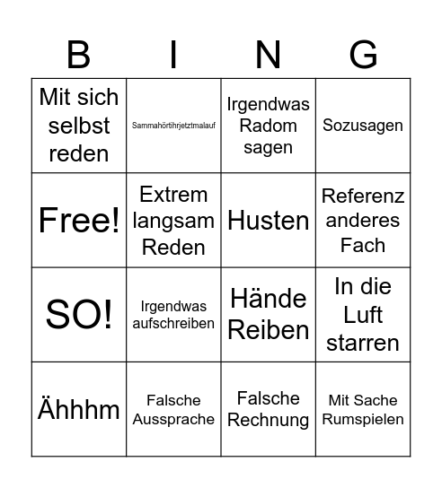 Herr Quasimodo bingo Card