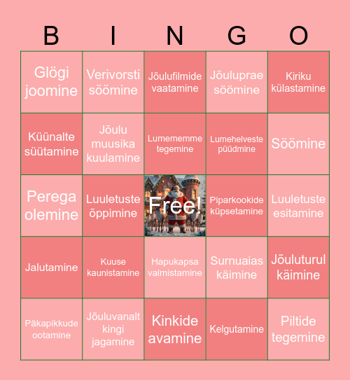 Jõulubingo Card
