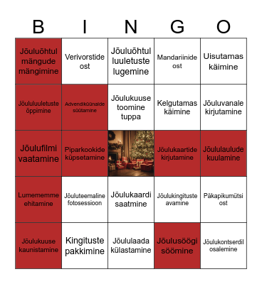 Jõulud Bingo Card