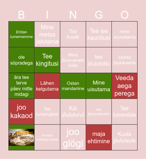 Jõulu Bingo Card