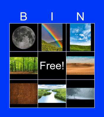 Nature Bingo Card