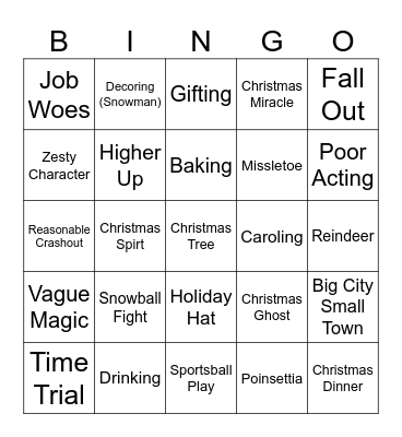 Christmas Movie Bingo Card