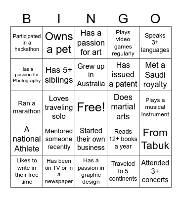 GROW Gathering Bingo Card