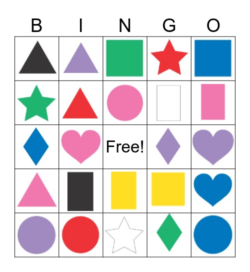 shapes & colors Bingo Card