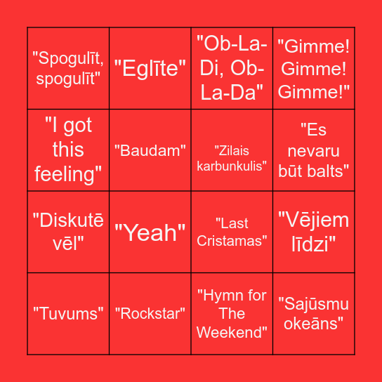 BINGO Card