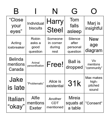 RRI BINGO Card