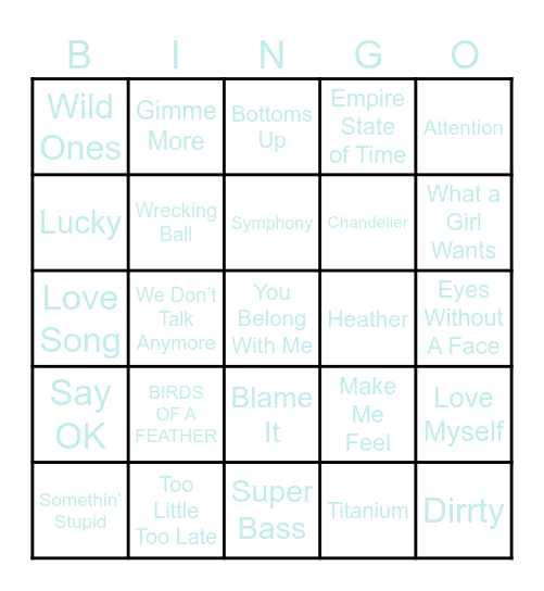 Sagittarius Season Musical Bingo Card