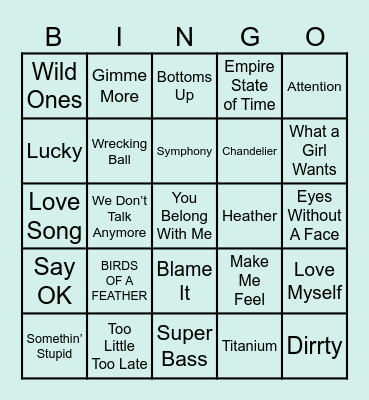 Sagittarius Season Musical Bingo Card