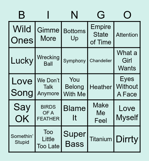 Sagittarius Season Musical Bingo Card