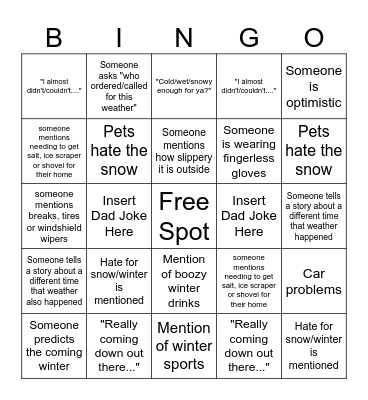 Storm Bellamy Bingo Card