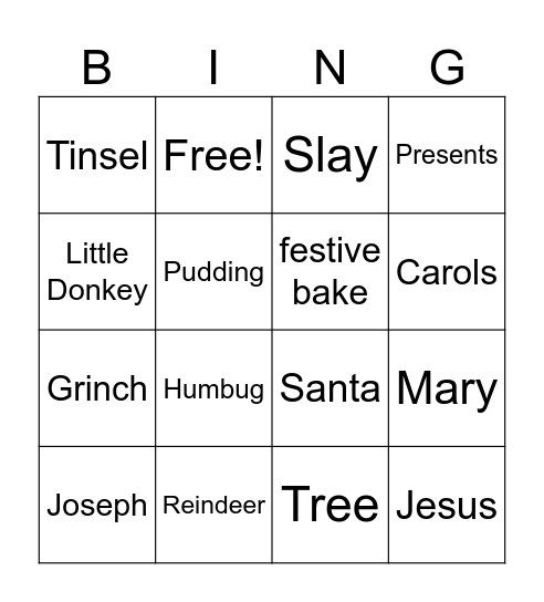Christmas Bingo Card
