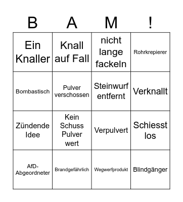 Granatenbingo Card