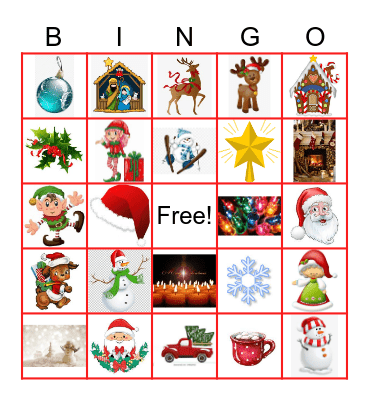 Rewards Christmas Bingo Card
