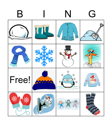 SNOW Bingo Card