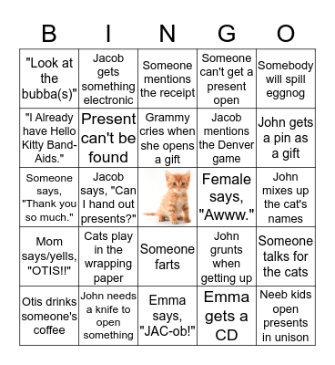 Christmas Bingo Card