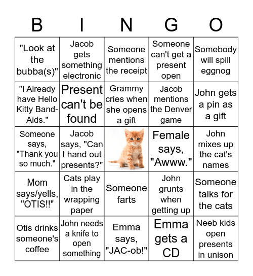 Christmas Bingo Card