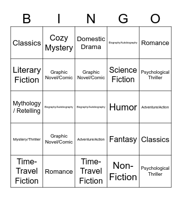 2026 Book Bingo Card
