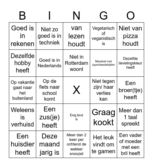 Zoek iemand die.. Bingo Card
