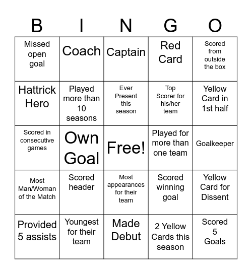 HKFC Soccer Bingo! Bingo Card