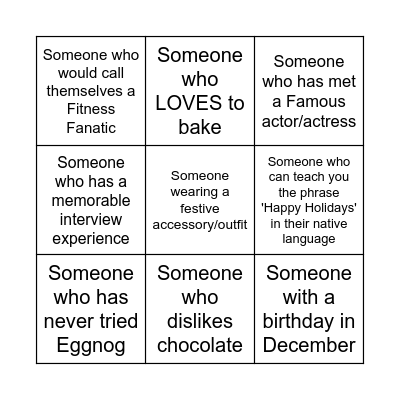 End of Year Celebration Bingo Card