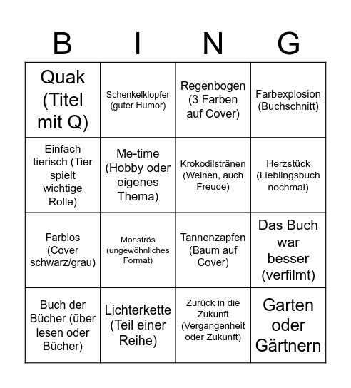 Bücher Bingo Card