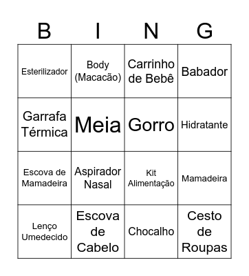 Bingo da Elisa Bingo Card