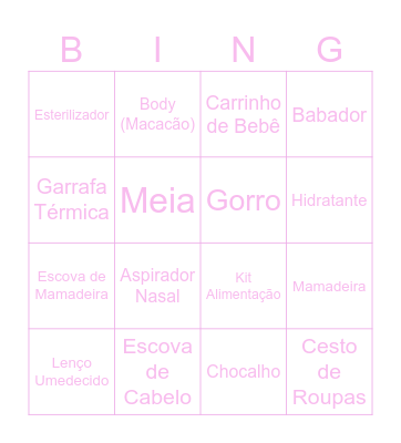 BINGO DA ELISA Bingo Card